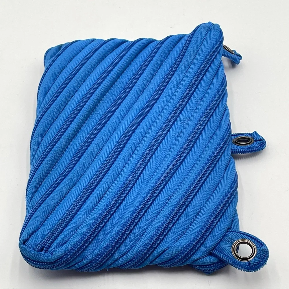 Zipit Blue Monster Pencil Case Pouch fun School Work Smile Kids